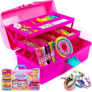 All In One Jewelry Case, Create Over 100 Bracelets, Includes Large 2-Tiered